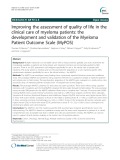 Improving the assessment of quality of life in the clinical care of myeloma patients: The development and validation of the Myeloma Patient Outcome Scale (MyPOS)