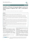 Incidence of breast and gynaecological cancers by ethnic group in England, 2001–2007: A descriptive study