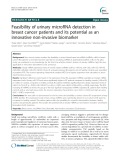 Feasibility of urinary microRNA detection in breast cancer patients and its potential as an innovative non-invasive biomarker