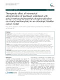 Therapeutic effect of intravesical administration of paclitaxel solubilized with poly(2-methacryloyloxyethyl phosphorylcholineco-n-butyl methacrylate) in an orthotopic bladder cancer model