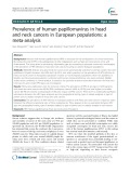 Prevalence of human papillomavirus in head and neck cancers in European populations: A meta-analysis
