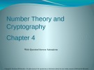 Lecture Discrete mathematics and its applications - Chapter 4: Number theory and cryptography