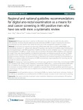 Regional and national guideline recommendations for digital ano-rectal examination as a means for anal cancer screening in HIV positive men who have sex with men: A systematic review