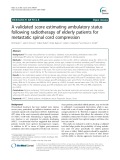 A validated score estimating ambulatory status following radiotherapy of elderly patients for metastatic spinal cord compression