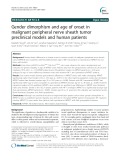 Gender dimorphism and age of onset in malignant peripheral nerve sheath tumor preclinical models and human patients