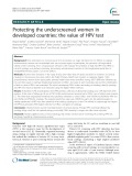 Protecting the underscreened women in developed countries: The value of HPV test