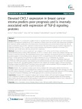 Elevated CXCL1 expression in breast cancer stroma predicts poor prognosis and is inversely associated with expression of TGF-β signaling proteins