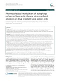 Pharmacological modulation of autophagy enhances Newcastle disease virus-mediated oncolysis in drug-resistant lung cancer cells
