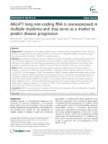 MALAT1 long non-coding RNA is overexpressed in multiple myeloma and may serve as a marker to predict disease progression