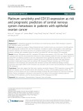 Platinum sensitivity and CD133 expression as risk and prognostic predictors of central nervous system metastases in patients with epithelial ovarian cancer