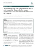 The radiosensitising effect of gemcitabine and its main metabolite dFdU under low oxygen conditions is in vitro not dependent on functional HIF-1 protein
