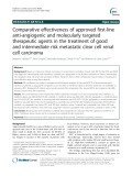 Comparative effectiveness of approved first-line anti-angiogenic and molecularly targeted therapeutic agents in the treatment of good and intermediate risk metastatic clear cell renal cell carcinoma