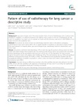 Pattern of use of radiotherapy for lung cancer: A descriptive study