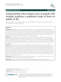 Understanding what matters most to people with multiple myeloma: A qualitative study of views on quality of life