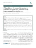 CT based three dimensional dose-volume evaluations for high-dose rate intracavitary brachytherapy for cervical cancer