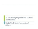 Lecture Organizational behavior – Chapter 13: Developing organizational culture and structures