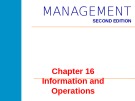 Lecture Management (2nd edition) – Chapter 16: Information and operations