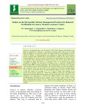 Studies on the site specific nutrient management practices for balanced fertilization in cassava (Manihot esculenta Crantz)