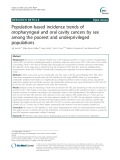 Population-based incidence trends of oropharyngeal and oral cavity cancers by sex among the poorest and underprivileged populations