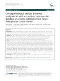 Clinicopathological analysis of thymic malignancies with a consistent retrospective database in a single institution: From Tokyo Metropolitan Cancer Center