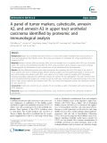 A panel of tumor markers, calreticulin, annexin A2, and annexin A3 in upper tract urothelial carcinoma identified by proteomic and immunological analysis