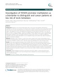 Investigation of HOXA9 promoter methylation as a biomarker to distinguish oral cancer patients at low risk of neck metastasis