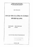 Luận văn Thạc sĩ Quản trị kinh doanh: Cơ cấu vốn của Công ty cổ phần Đồ hộp Hạ Long