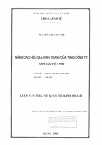 Luận văn Thạc sĩ Quản trị kinh doanh: Nâng cao hiệu quả kinh doanh của Tổng công ty Điện lực Việt Nam