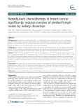 Neoadjuvant chemotherapy in breast cancer significantly reduces number of yielded lymph nodes by axillary dissection