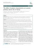 The effect of patient characteristics on second primary cancer risk in France