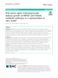 Anti-cancer agent 3-bromopyruvate reduces growth of MPNST and inhibits metabolic pathways in a representative invitro model