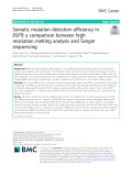 Somatic mutation detection efficiency in EGFR: A comparison between high resolution melting analysis and Sanger sequencing
