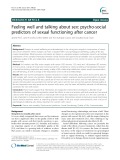 Feeling well and talking about sex: Psycho-social predictors of sexual functioning after cancer