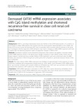 Decreased GATA5 mRNA expression associates with CpG island methylation and shortened recurrence-free survival in clear cell renal cell carcinoma