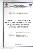 Master thesis of MPPM: A study on improving the quality of human resource in Quang Ninh province customs department