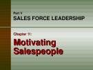 Lecture Dalrymple's sales management: Concepts and cases – Chapter 11: Motivating salespeople