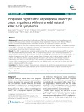 Prognostic significance of peripheral monocyte count in patients with extranodal natural killer/T-cell lymphoma