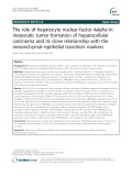 The role of hepatocyte nuclear factor 4alpha in metastatic tumor formation of hepatocellular carcinoma and its close relationship with the mesenchymal-epithelial transition markers