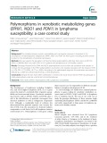 Polymorphisms in xenobiotic metabolizing genes (EPHX1, NQO1 and PON1) in lymphoma susceptibility: A case control study