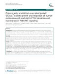Odontogenic ameloblast-associated protein (ODAM) inhibits growth and migration of human melanoma cells and elicits PTEN elevation and inactivation of PI3K/AKT signaling