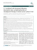 S-1 combined with docetaxel following doxorubicin plus cyclophosphamide as neoadjuvant therapy in breast cancer: Phase II trial