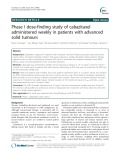 Phase I dose-finding study of cabazitaxel administered weekly in patients with advanced solid tumours