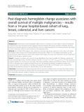 Post-diagnosis hemoglobin change associates with overall survival of multiple malignancies – results from a 14-year hospital-based cohort of lung, breast, colorectal, and liver cancers
