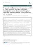 Prognostic significance and therapeutic potential of the activation of anaplastic lymphoma kinase/protein kinase B/mammalian target of rapamycin signaling pathway in anaplastic large cell lymphoma