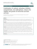 Combination of carbonic anhydrase inhibitor, acetazolamide, and sulforaphane, reduces the viability and growth of bronchial carcinoid cell lines