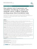 Dose selection trial of metronomic oral vinorelbine monotherapy in patients with metastatic cancer: A hellenic cooperative oncology group clinical translational study