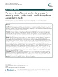 Perceived benefits and barriers to exercise for recently treated patients with multiple myeloma: A qualitative study