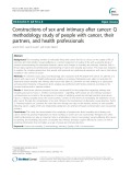 Constructions of sex and intimacy after cancer: Q methodology study of people with cancer, their partners, and health professionals