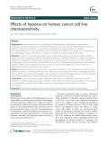 Effects of hypoxia on human cancer cell line chemosensitivity