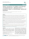 Patients’ perspectives on palliative chemotherapy of colorectal and non - colorectal cancer: A prospective study in a chemotherapy- experienced population